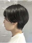 ハンサムショート/暗髪/似合わせカット/大人ショート