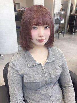 ジエクト カナウ(The Ect canow) ピンクベージュ／ダブルカラー／姫カット／ピンクカラー