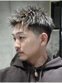 MEN'S/アップバングショート×ハイライト×フェード/短髪
