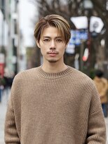 ブラック(BLACK)&nbsp;ジェントルフロー/Men's Hair/リバースセンターパート/表参道
