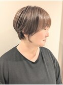 丸みショート/白髪ぼかしハイライト/40代/50代/60代/金沢八景