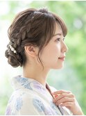 大人上品な浴衣ヘア＊編み込み低めシニヨン