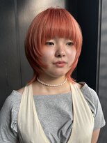 ピークアブー 銀座中央通り(PEEK-A-BOO)&nbsp;ブリーチカラー×コーラルピンクレイヤーウルフ