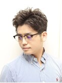 【ヨシザワ人形町】20代30代ビジネス七三オールバックパーマ