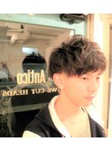 ナチュラル流行モテ髪 イケメン束感 マッシュツーブロック