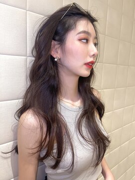 ラルムバイシー 新宿(LARME by Sea) かきあげバング×ロングレイヤー(新宿/韓国/顔周りカット)