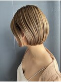 大人綺麗ボブ/藤沢/髪質改善縮毛矯正/ショート/脱白髪染め透明感
