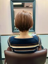 アリ 葛西店(ALi)&nbsp;ショートボブ×白髪ぼかしハイライト葛西髪質改善｜葛西縮毛矯正