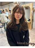 20代30代オリーブグレージュくびれヘア韓国レイヤーロング