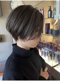 ショート/グレージュ/ブリーチあり
