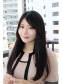 韓国風暗髪ワンレン