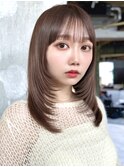 ミディアムレイヤーカット/20代30代40代/顔周りカットワンカール