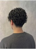 メンズツーブロックメンズパーマ波巻きツイストスパイラル