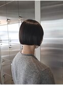 ミニボブ/ストレートボブ/縮毛矯正/透明感カラー/30代