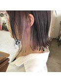 10代20代　切りっぱなしボブ×外はね＠インナーカラー