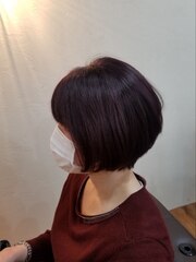斜め前髪×大人ショート[新宿/髪質改善/白髪ぼかし/ヘッドスパ]