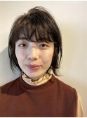 くすみオリーブベージュ/ショートボブ/20代30代