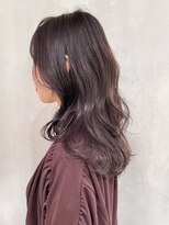 アイティー バイ アルバム 浦和店(IT by ALBUM)&nbsp;ツヤモカラベンダー_斜めバンググレージュカラー_ba446481