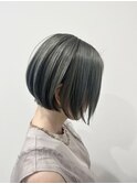 前下がりボブ、カーキグレージュ、ミディアムボブ【布施】