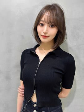 ロンド ジュルード 名古屋(Lond jeloud) 流し前髪　ナチュラルボブ