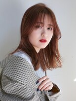 ソンノ(sonno)&nbsp;くびれレイヤー シースルーバング マロンブラウン 顔周りカット