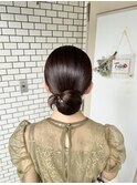 タイトヘア カチモリヘア 金箔ヘア 参列ヘア お呼ばれヘア