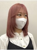 ダブルブリーチ/ピンクカラー/韓国風/レイヤーカット/京都河原町