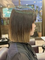 キャラ 池袋本店(CHARA) 韓国風今っぽい重めフォルム切りっぱなしボブ【池袋/ボブ】