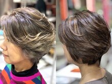 透明感でみせる白髪ぞめ