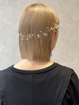 ラミエバイメルト 下北沢(lamie by melt) 花田結婚式ヘアセットお呼ばれヘアボブアレンジ下北沢韓国顔周り