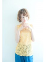 プリマ(PRIMA)&nbsp;ナチュラルブラウンショートヘア♪ゆるふわスタイリング３