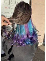 シャルム ヘアー デザイン(CHARME Hair Design) 【Wデザイン】　ターコイズブルー×バブルガムパープル