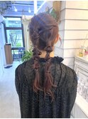 【杏実】個性派ツインポニー お呼ばれヘア 結婚式アレンジ