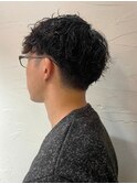 マッシュショート ツーブロック ツイストスパイラルパーマ