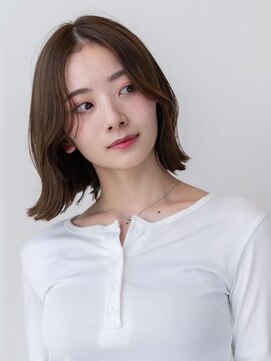 ハバナ 渋谷(HAVANA) 20代30代大人かわいい斜めバングデザインカラーシルキーベージュ