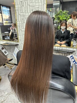 アローズ 久留米店(arose) 20代30代40代シースルーバングヘア×ショコラアッシュ