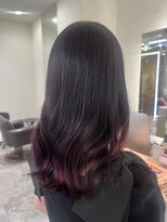 リフトバイマグ 松本駅前店(lift by mag)&nbsp;デザイングラデーションカラーワインレッド艶感ミディ