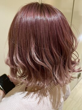 エイクス ヘア デザイン×美髪クリニック 千葉(AQs hair design) ふんわり可愛いベビーピンク♪小西 輝