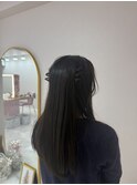 ねじねじハーフアップ