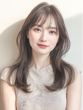 モッズヘア 越谷(mod's hair) 抜け感オリーブグレーくびレイヤーロングp1越谷20代30代40代