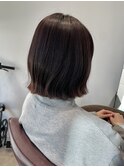 切りっぱなしボブ/タッセルボブ/ウォームブラウンカラー