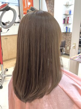 カットハウス はさみの部屋 セミロングレイヤー/髪質改善/メープルベージュ/艶カラー/