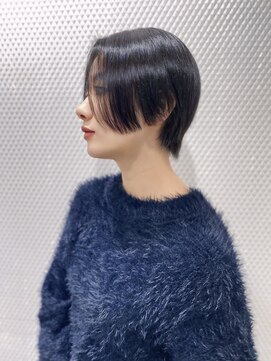 エアー 青山(AIR) センターパートハンサムショートコンパクトショート黒髪