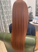 艶カラーオレンジカラー透明感髪質改善トリートメント美髪40代