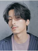 原宿メンズパーマフェザーパーマセンターパートガイルヘア20代