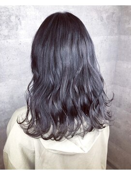 アンダーバーホワイト 天王寺阿倍野店(_WHITE) モノトーンアッシュ_ブルーバイオレット_ほつれウェーブ