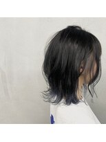 タグ(#tag)&nbsp;#ブルーブラック×色落ちシルバーインナーブルー