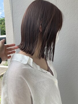 シェリムボート(Cherim boat) オレンジベージュ　肩上ナチュラル切りっぱなしボブ　20代　30代