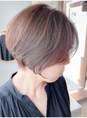 20代30代前髪あり丸みくびれ前下がりショートボブ17【鎌倉】