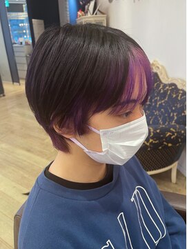 コワファースト 大分(COIFF1RST) 伸ばしかけで、インナー紫